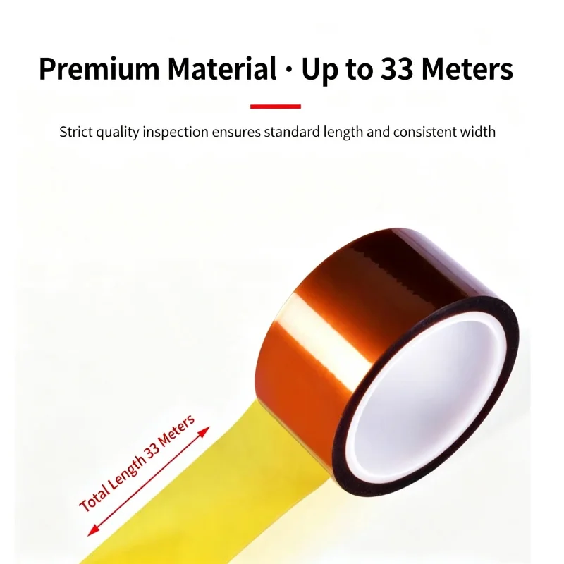 Kapton Double-Sided Tape, High Viscosity Traceless Insulation Adhesive Tape for High-Temp Solder Oven, PCB Solder Masking view 3