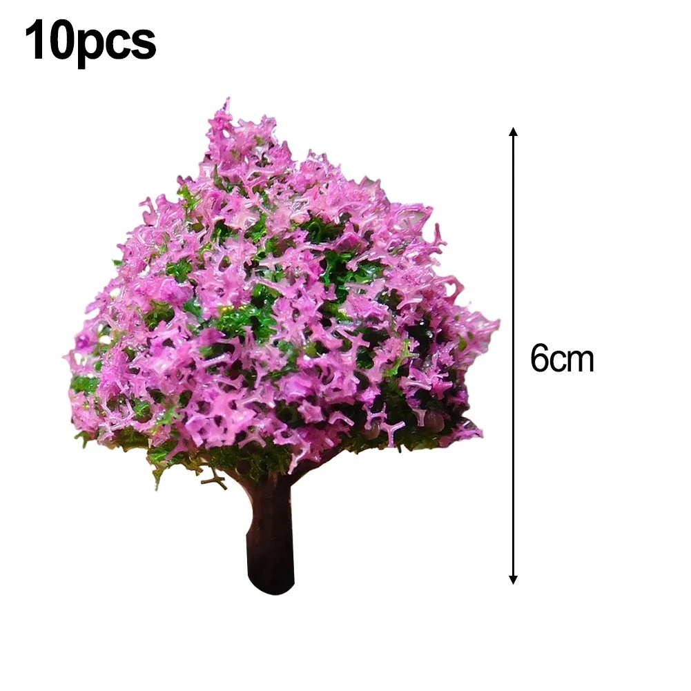 10 قطعة 6 سنتيمتر طاولة الرمل العمارة نموذج الأشجار موس المشهد الديكور محاكاة النباتات SA60-D شجرة اصطناعية ملحق
