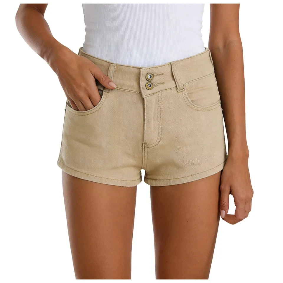 2026 Summer Woman Jean Shorts Fashion Casual Denim Short Pants Streetwear Female Mid Waist Basic Shorts With Pockets шорты