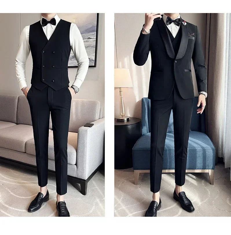 W8 traje de novio para hombre, ropa de noche formal, boda