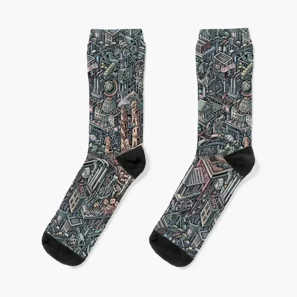 

The Whole Economy Explained Socks hockey winter funny gift valentine gift ideas Ladies Socks Men's
