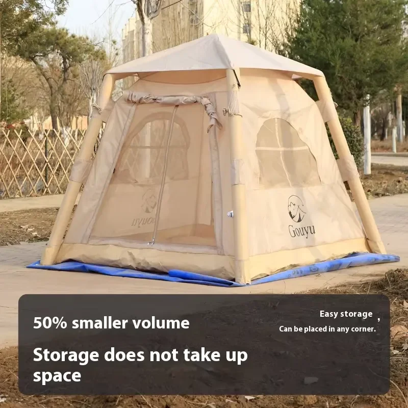 4.6 Flat Inflatable Tent Overnight Outdoor Camping Folding Portable Free Camping Tent Pop-up