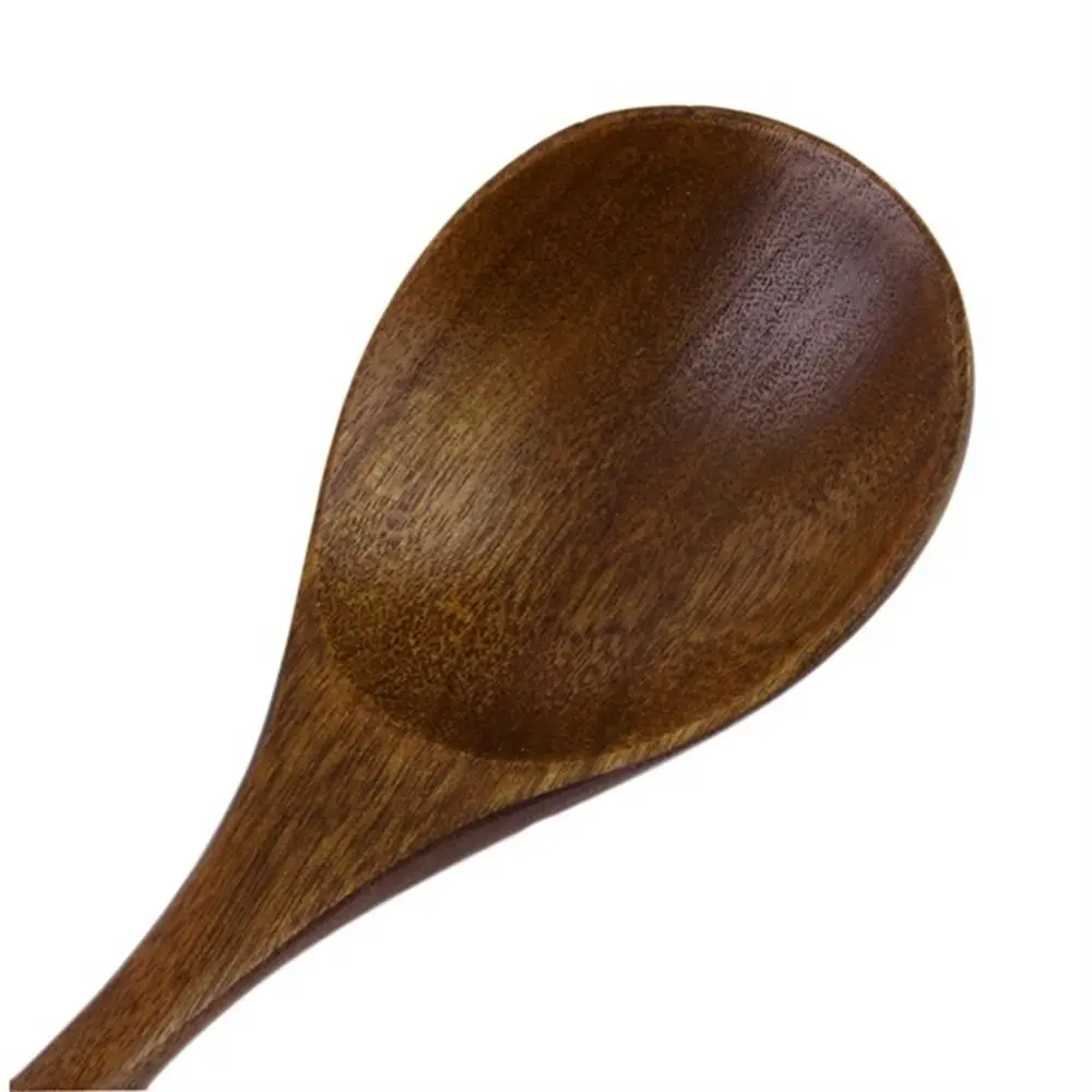 Dessert Handmade Catering Scoop Hand-made Wood Black Walnut Soup Spoon Kitchen Tool Wooden Spoon Cooking Utensil