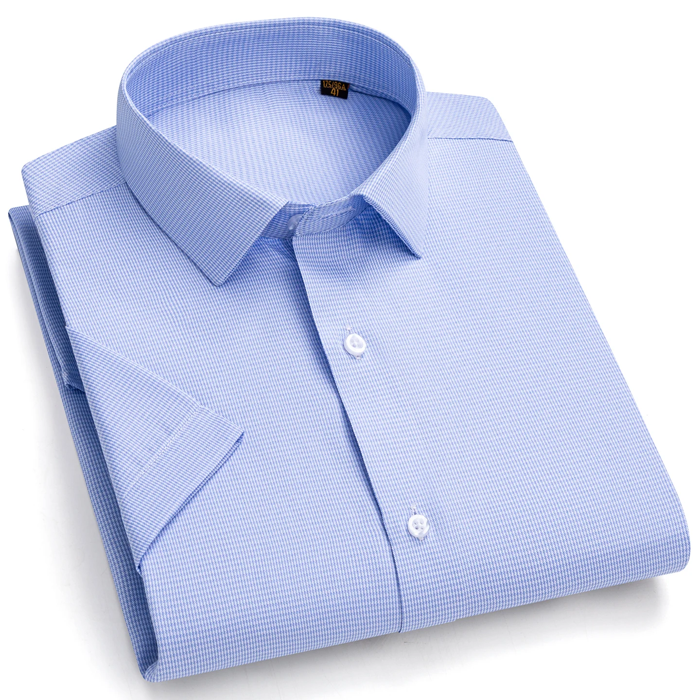 New in shirt plus size 6XL summer cotton plaid short sleeve shirts for man slim fit formal plain shirt soft thin elegant clothes
