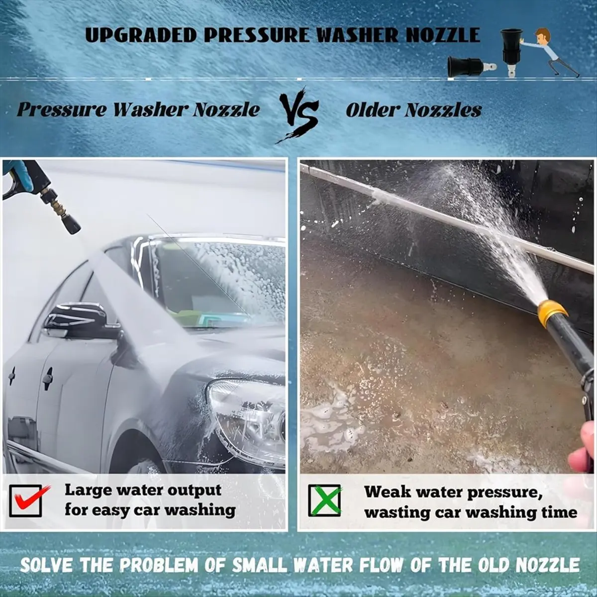 AA05 2 Pack-40 Degree Pressure Washer Nozzle 4.0 Orifice, Pressure Washer Nozzle Guard with 1/4inch Quick Coupler Plug