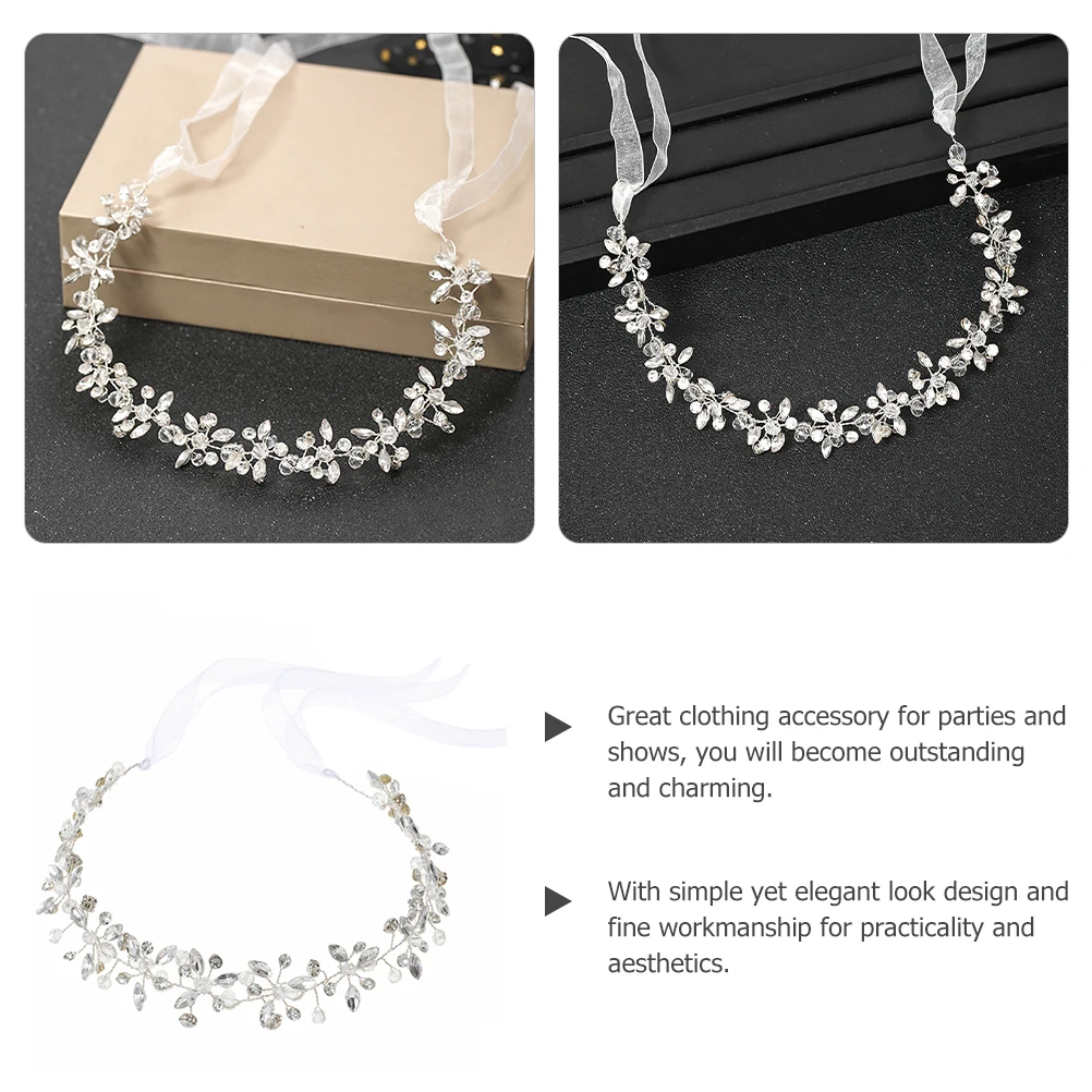

Elegant Rhinestone Crystal Hairband Bridal Wedding Accessories Vine Tiara Vintage Hair Jewelry for Party for Women