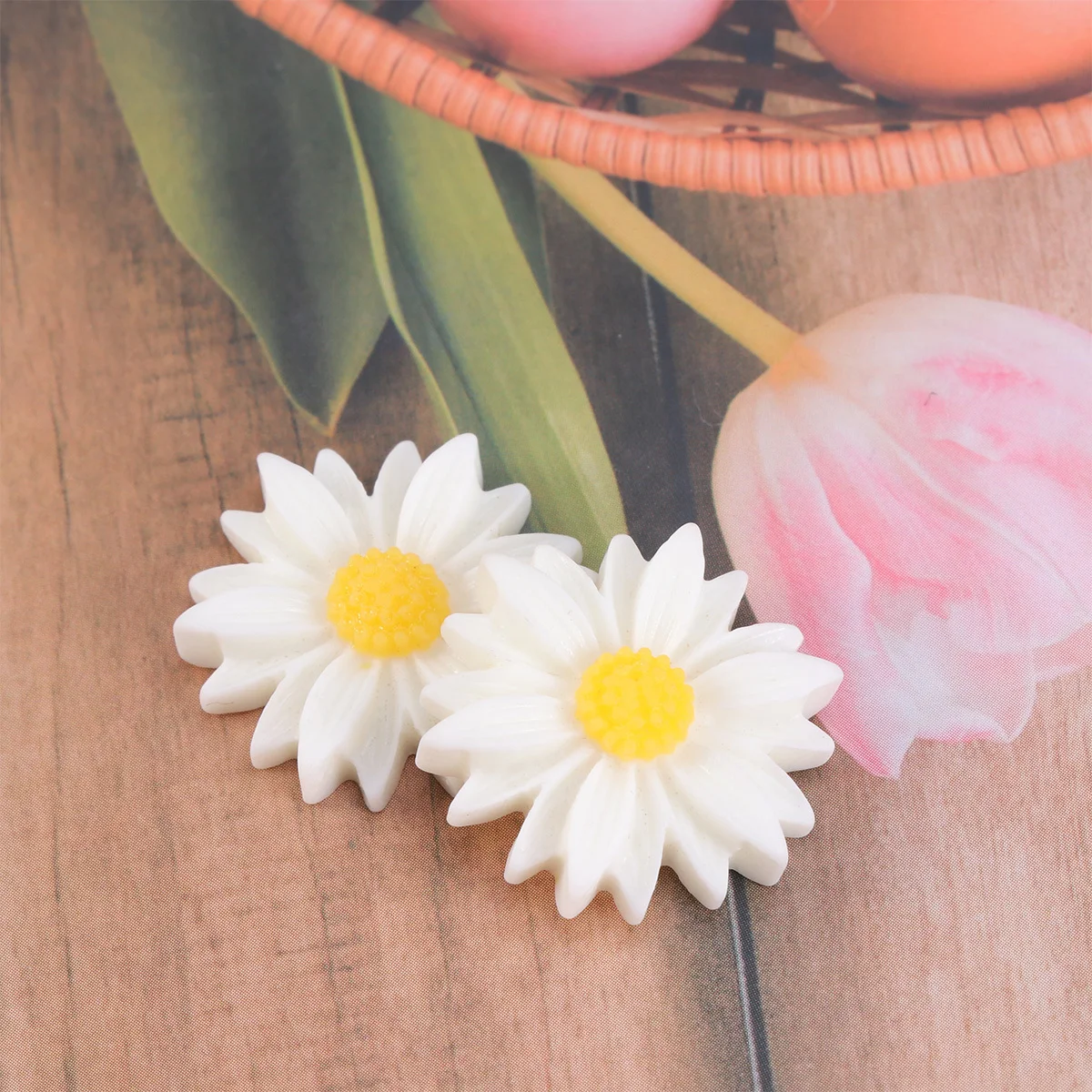 

20 Pcs Resin Flower Small Daisy Material Birthday Decorations Artificial Flowers Accessory