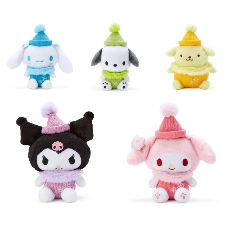 

Sanrio Winter Limited Edition Woolen Hat Melody Kuromi Cinnamoroll Plush Doll for Children Doll for Kid Baby Birthday Gifts