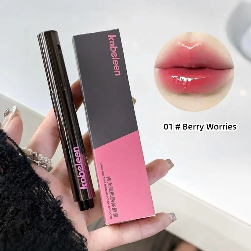 NEW Solid Lip Gloss Stick Non-Sticky Moisturizing High Pigment For Nude Glossy Shine Red Sexy Lip Makeup Cosmetic Non-stick J1Y8