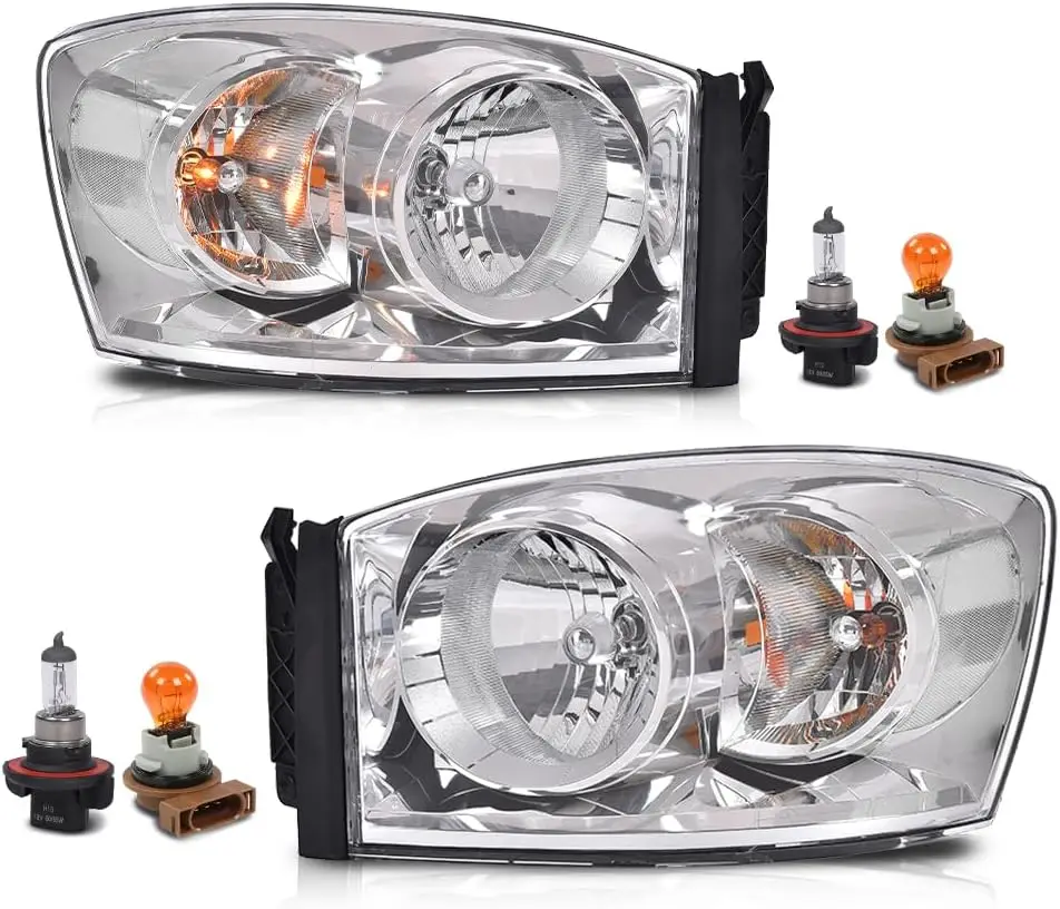

Пара фар с лампочками, совместимые с Dodge Ram 1500 2006-2008/подходят для Dodge Ram 2500 3500 2006-2009 68003125AD, 68003124AD, CH250