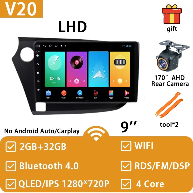 Android 15 Autoradio Voor HONDA INSIGHT 2009 2010 2011-2013 2014 Multimedia Video Player Navigatie GPS 4G WIFI Head Unit Geen 2din