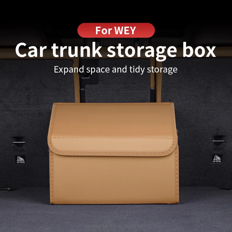 

For WEY Coffee 01 Coffee 02 Car Trunk Organizer Large Capacity Leather Storage Box Portable Multifunctional Tool Car Accessories