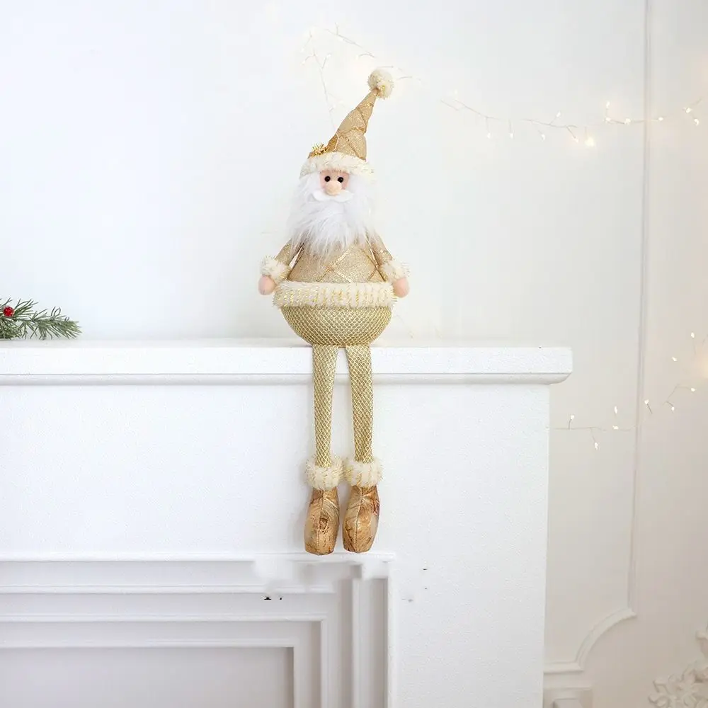 Large Christmas Plush Doll Ornaments Gold Cute Santa Claus Retractable Doll Telescopic Snowman Elk Merry Christmas Decoration - Image 5