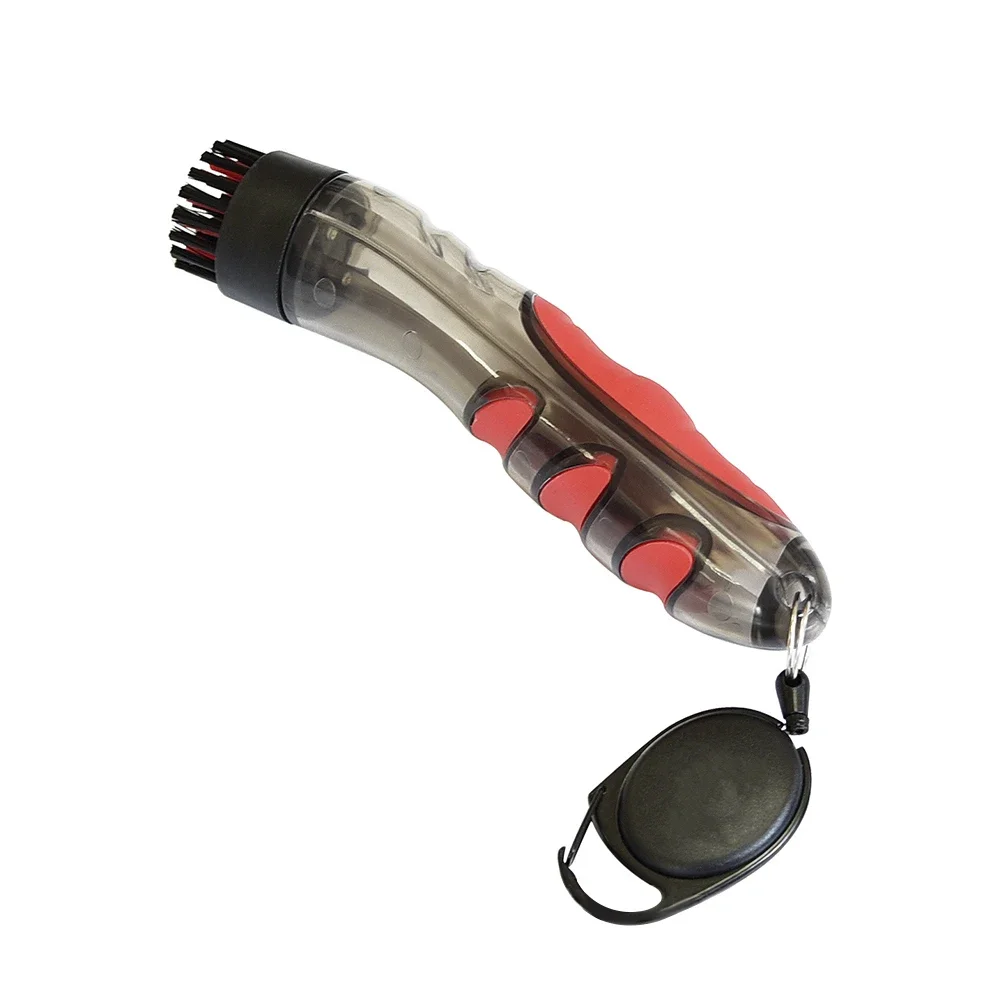 Practical Golf Transparent Water Brush Golf Balls and Club Groove Cleaning Tools Adjustable Steel with Retractable Buckle Clips