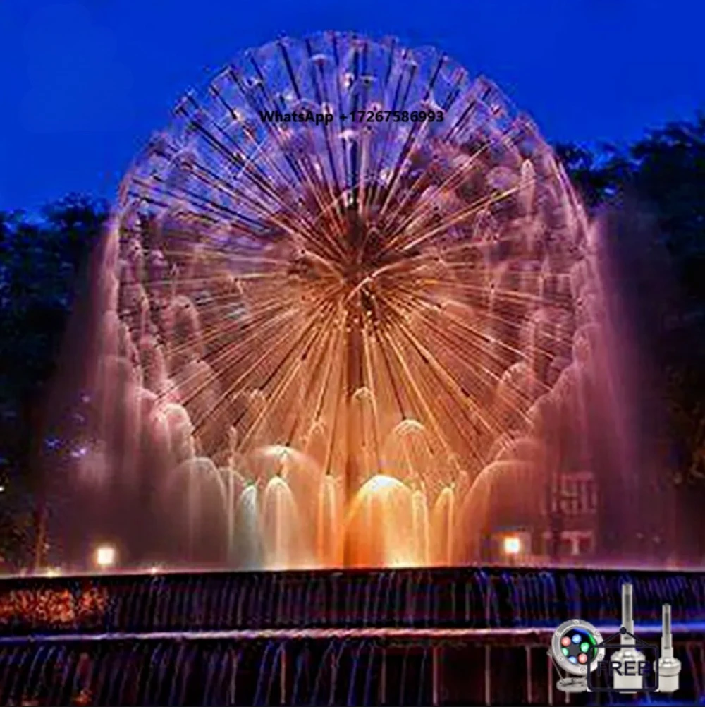 Beautiful Dandelion Stainless Steel Garden Fountain Elegant Outdoor Pool Water Feature Decorative Sculpture