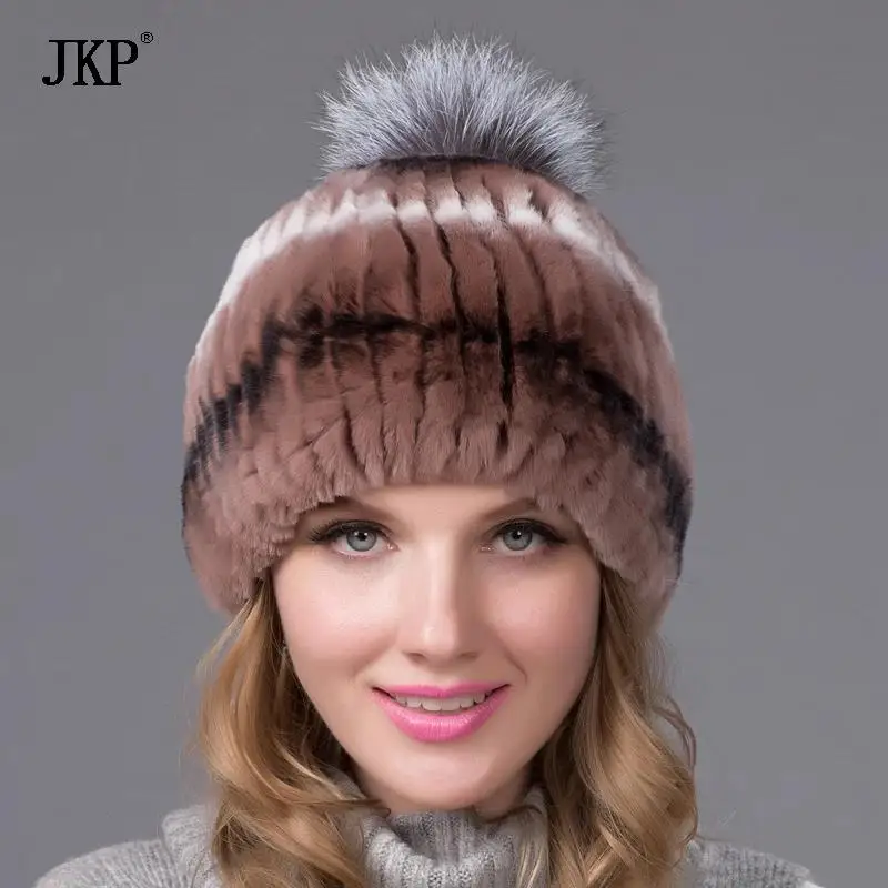 

Лидер продаж 2025 года, женская зимняя модная шапка из натурального кроличьего меха, натуральная вязаная шапка из лисьего меха, вязаная шапка, женские теплые шапки THY-31