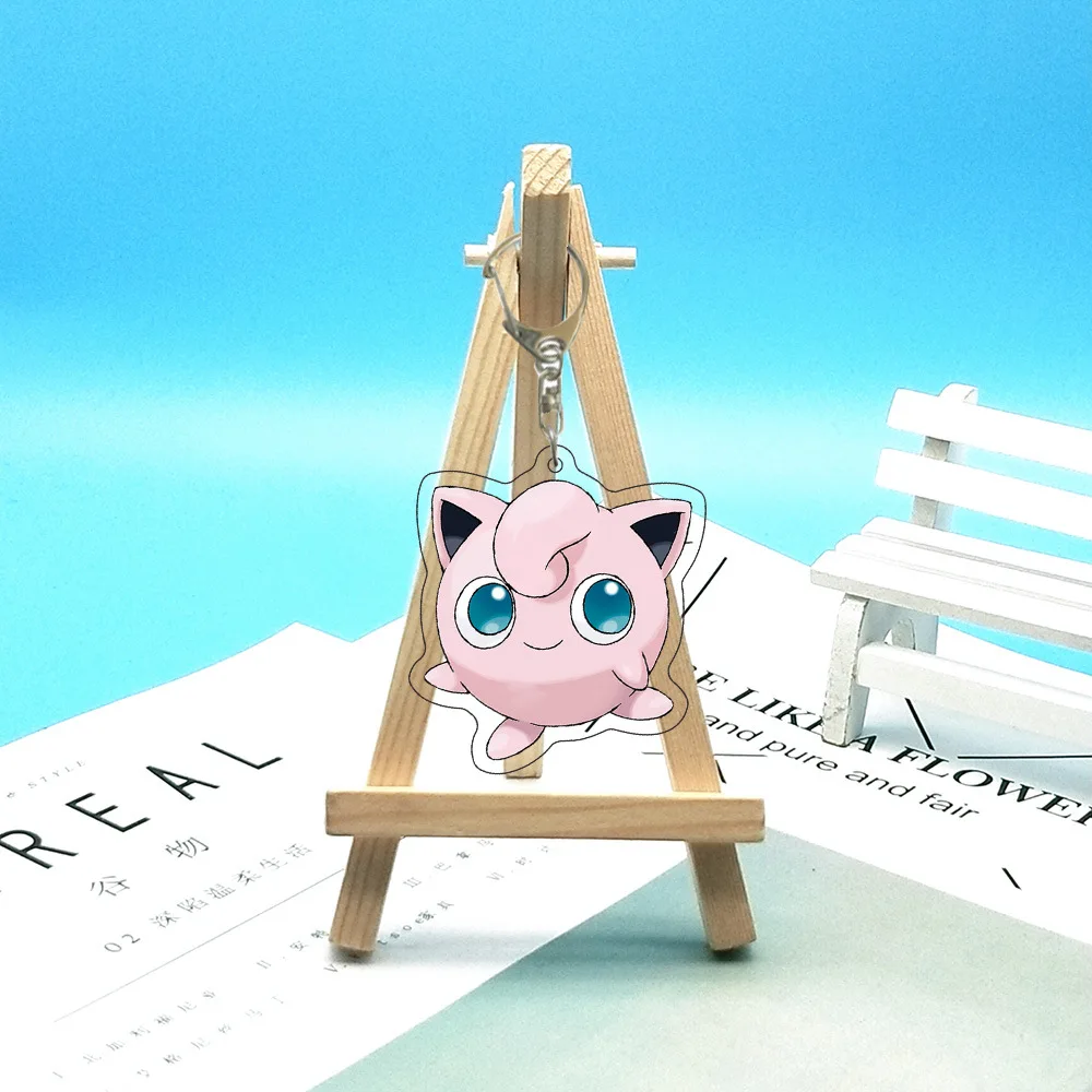 Cute Pokémon Pikachu Psyduck Anime Peripheral Acrylic Figure Display Keychain Charm Accessories Key Ring Friends Girl Gift view 3