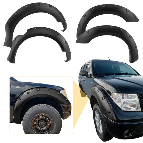 Матовые черные защитные накладки на колесные арки (4 шт./компл.) для Nissan Navara D40 2006-2010 для кузова 59,5 дюймов
