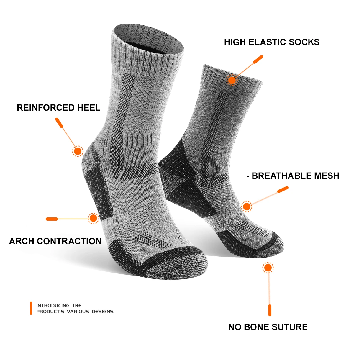 WRELS Merino Wool Thermal Socks Winter Long Warm Soft Ski Snowboarding Socks Thick Cotton Moisture Absorption High Elastic Socks image 3
