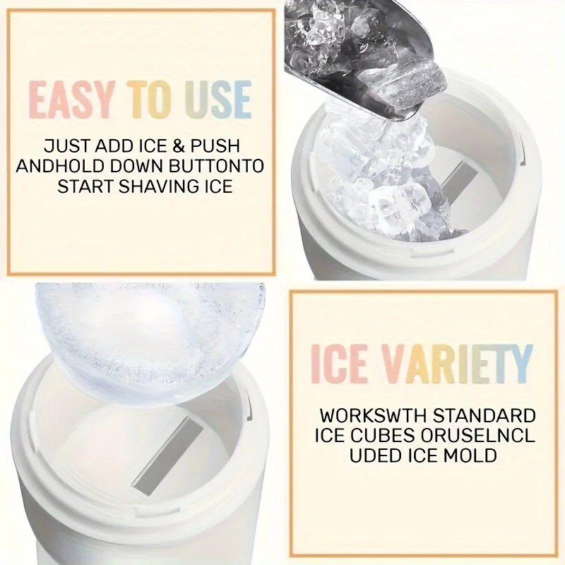 Бытовая маленькая ручная машина для приготовления смузи с формой для кубиков льда, кухонная ручная бритва для льда, дробилка для льда