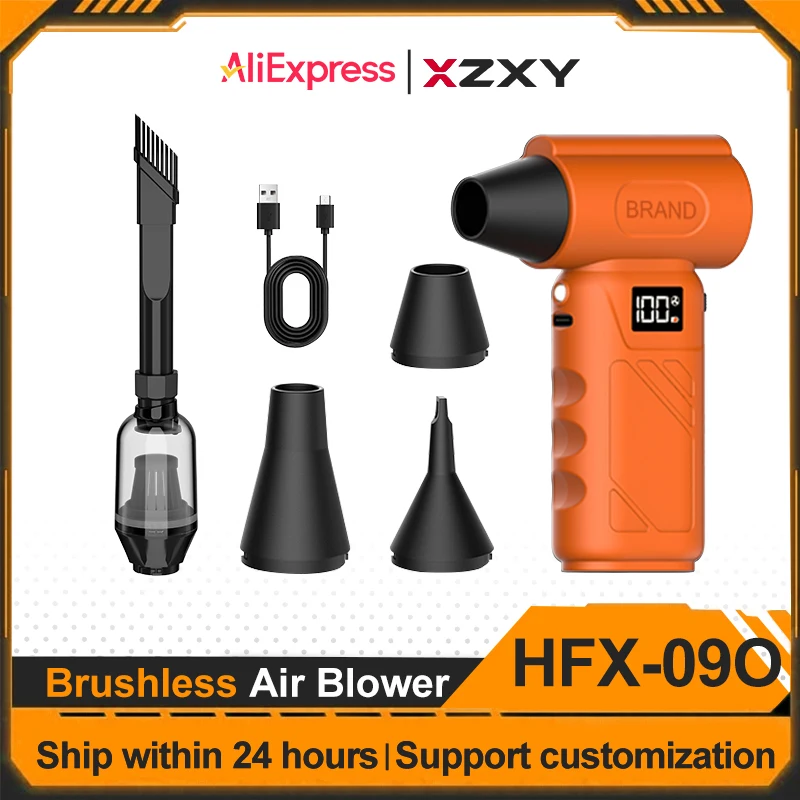 

XZXY Air Blower HFX-09O Mini Turbo Fan 90000Rpm 5 Adjustable Gears 4000mAh Battery Air Duster with Blow & Sucktion Function