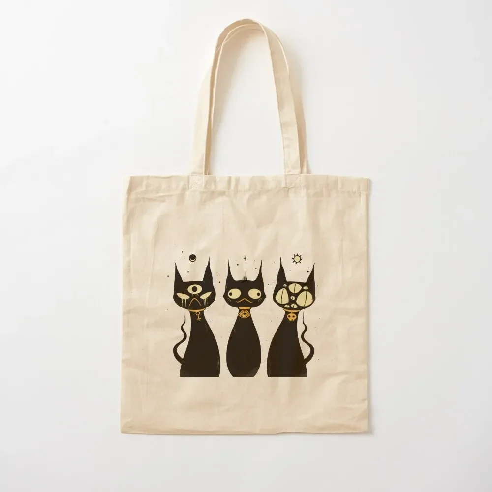

Three Creepy Cute Black Cats, Goth Art Tote Bag Tote Bags Cloth Bags Female Bag