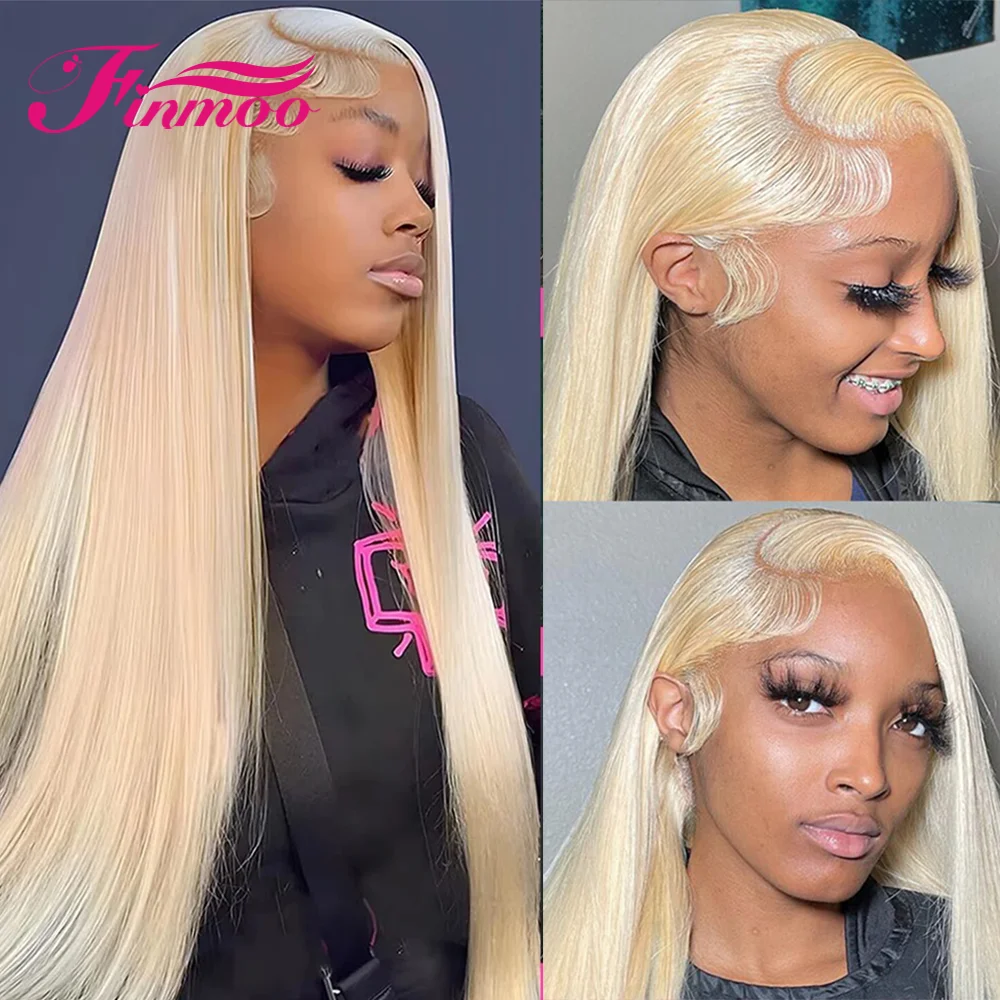 

13x4 Blonde Straight Lace Front Wigs 613 Colored HD Transparent Lace Frontal Wig Pre Plucked Hairline Human Hair Wigs