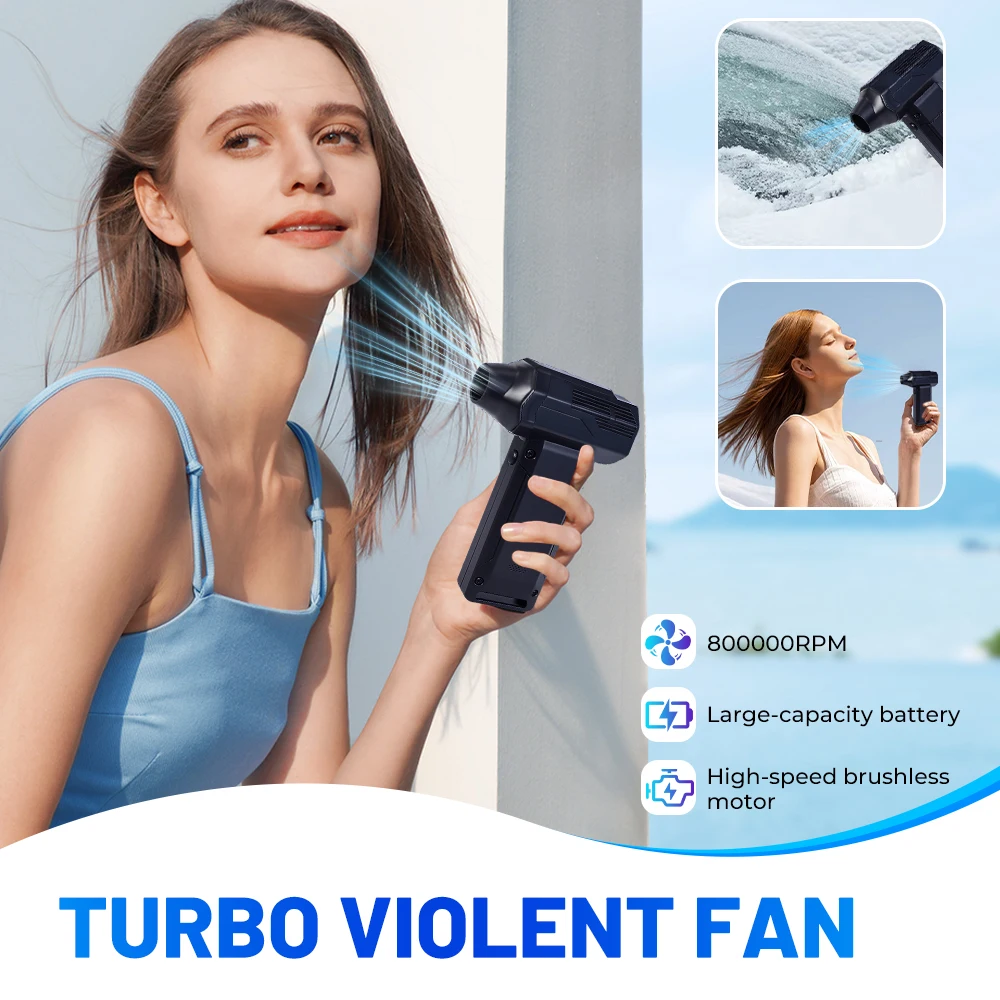 

Жестокий вентилятор, 800000 об/мин, мощный воздуходувка, пылесос, зарядка типа C, сильный ветер, 60 м/с, бесщеточный турбоструйный вентилятор, сухой