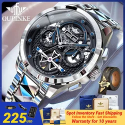 OUPINKE 3249 Automatic Watch for Men Swiss Certificated Brand Men's Wristwatches Skeleton Hollow Man Watch Relogio Masculino