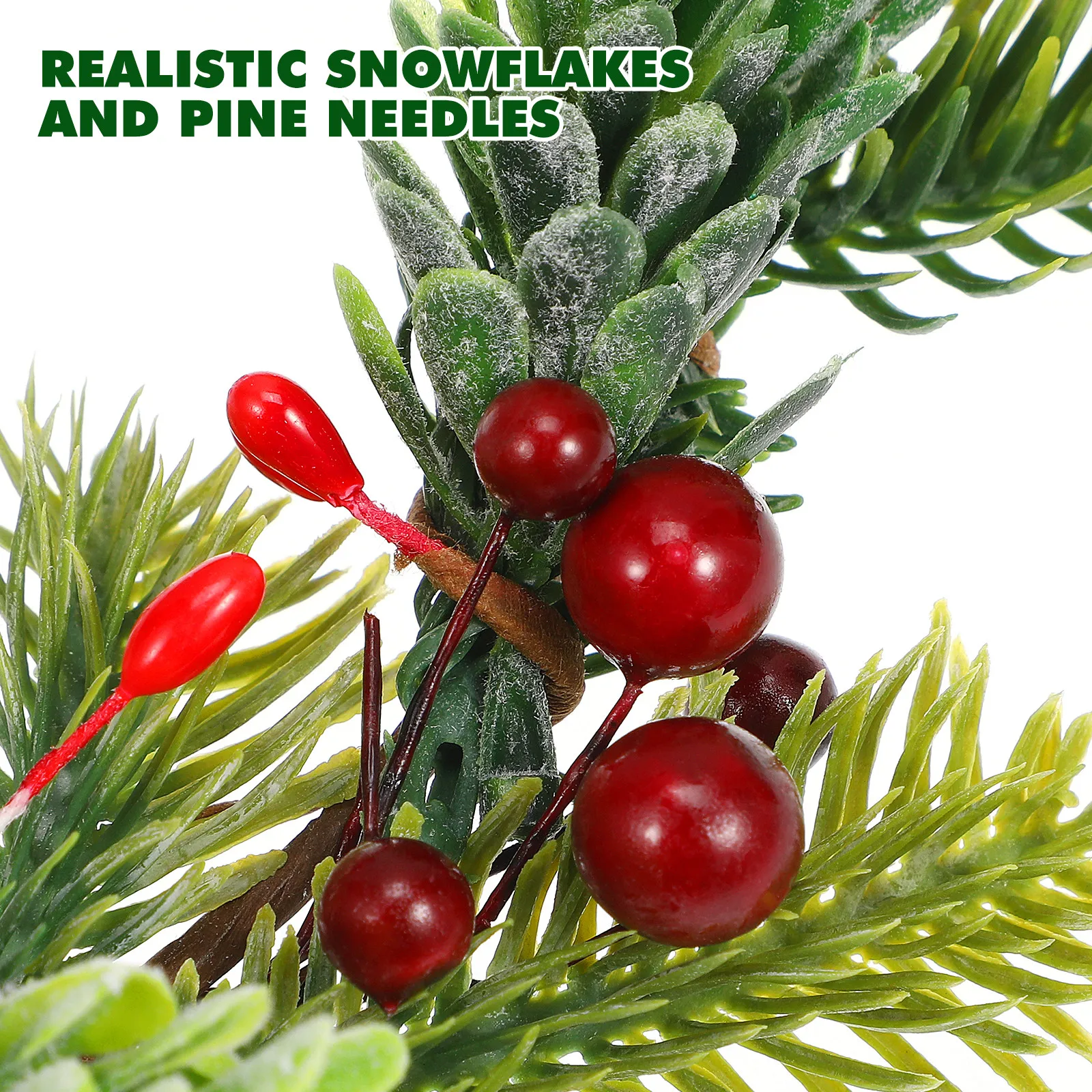 Christmas Garland 23Cm Simulation Leaves Red Fruits Ribbon Headdress Headband Party Hair Accessory for Women Girls Festival