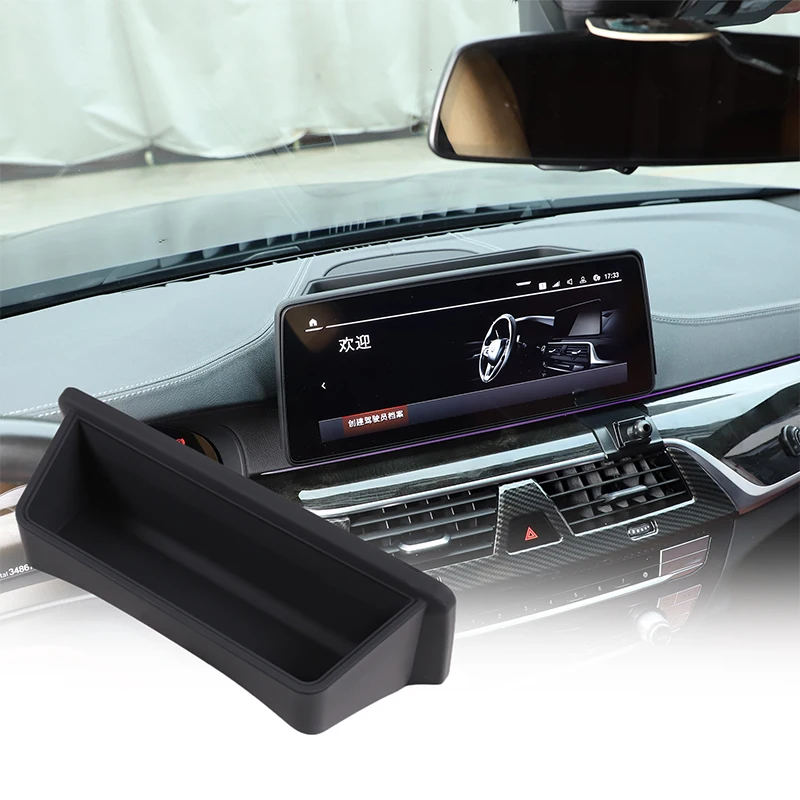 For BMW 5 6 Series GT G30 G32 2021-2023 Car Dashboard Navigation Screen Rear Storage Box Organizer Tray Interior Accessories