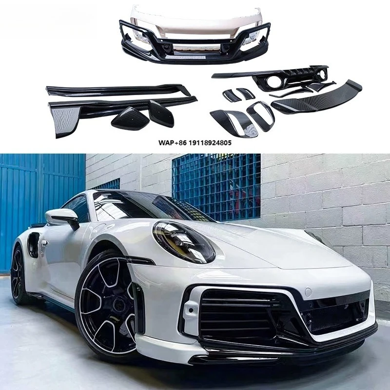 

Turbo S Techart Kits for 911/992 Excellent Quality Fast Delivery Dry Carbon Fiber Front Bumper Side Skirt Diffuser Wing