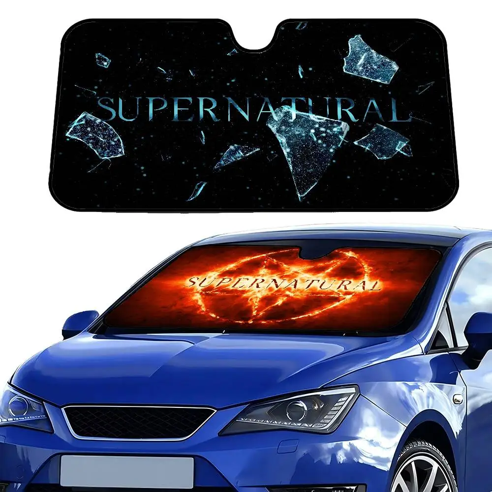 

S-Supernatural Car Sun Shade Windshield Foldable Cute Funny Sunshade By Vincent For Car Truck SUV Blocks
