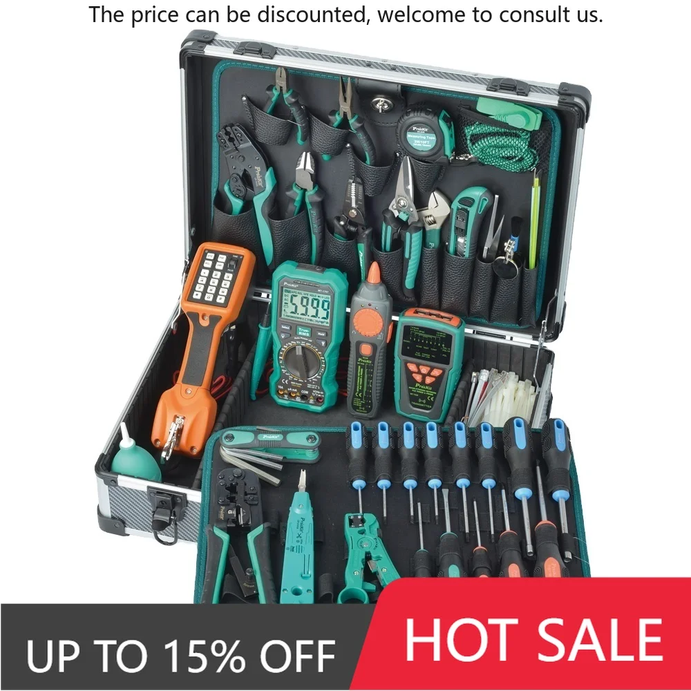 

Pro'sKit PK-1938M5 Professional Telecom & Networking Tool Kit For Enterprise Network Architecture Building Solution Tool Set