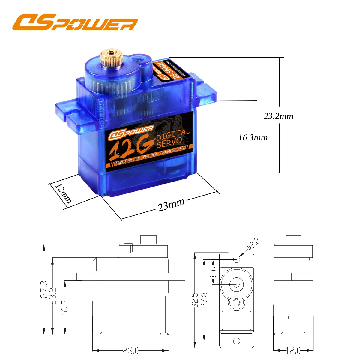 DSpower 12g Mini Motor Metall Getriebe Standard Servo 4,8 ~ 6,0 V für Roboter Drone Hubschrauber Flugzeug FPV RC Auto Boot Modell Spielzeug Teile