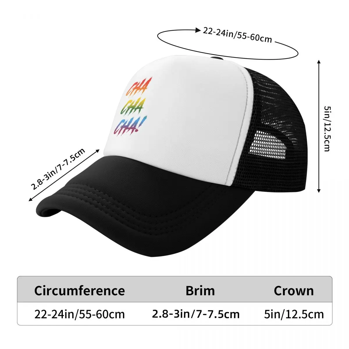 Kaarija Cha Cha Cha With Pride! Cap Fashion Mesh Baseball Caps Adjustable Hat Hip Hop Summer Unisex Baseball Hats Polychromatic