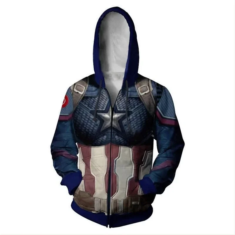 Steve Rogers Captian America Hoodies Herren Jacke Cosplay Kostüme Erwachsene Mantel Herbst Tops 3D Druck Halloween Party Prop