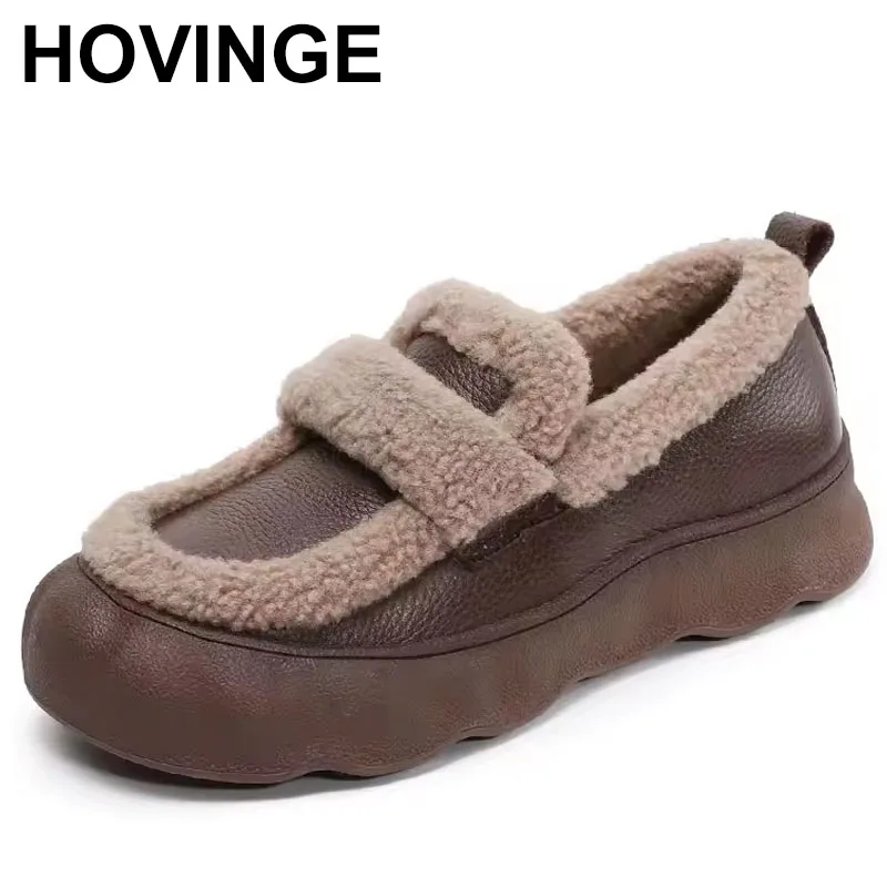 

Женские зимние плюшевые оксфорды из натуральной кожи из коровьей замши 3,5 см, осенняя обувь, весенние удобные резиновые лоферы на танкетке