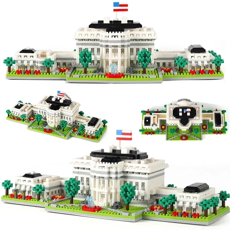 

Креативные строительные блоки «Белый дом», микро-домашняя обучающая модель с видом на улицу, сборные игрушки, кирпичи для детей, подарки для взрослых