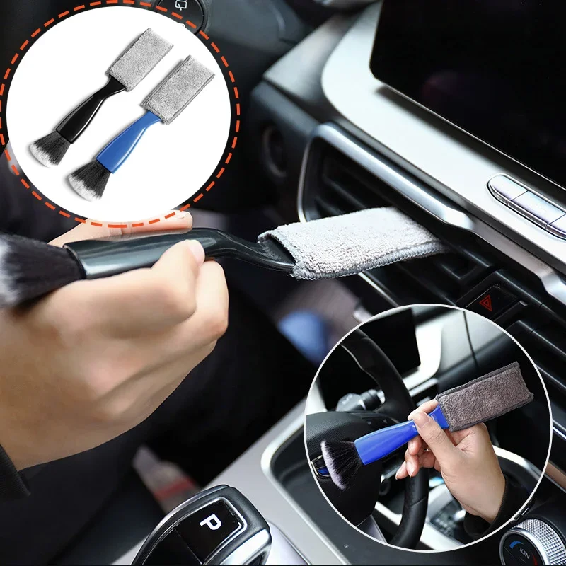 

1PCS Long Durable 2 In 1 Car Double Side Cleaning Brush Auto Air Conditioning Outlet Cleaning Brush Interior Multi-purpose