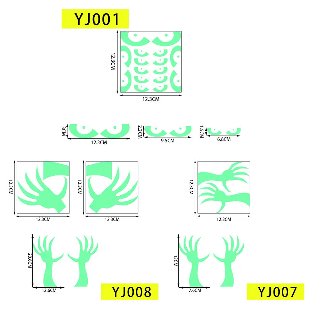 10Pairs Luminous Peeping Ghost Hands Night Glow Stickers Halloween Wall Decorations Party Supplies Window Room Decals