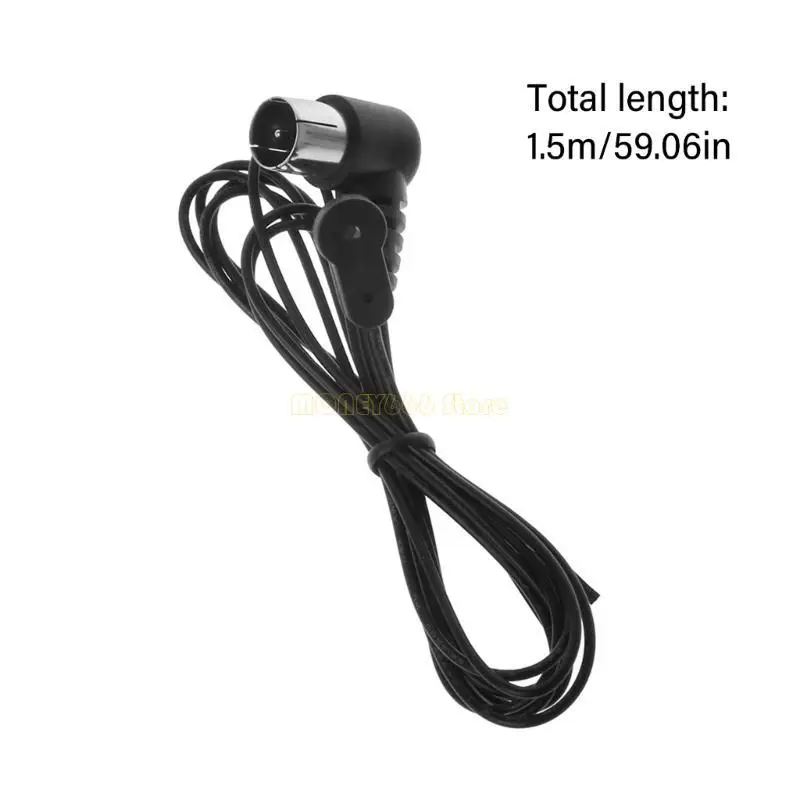 T 안테나 75 Ohm 라디오 쌍극자 공중 F 타입 남성 플러그 와이어 케이블 용 F62C FM 실내