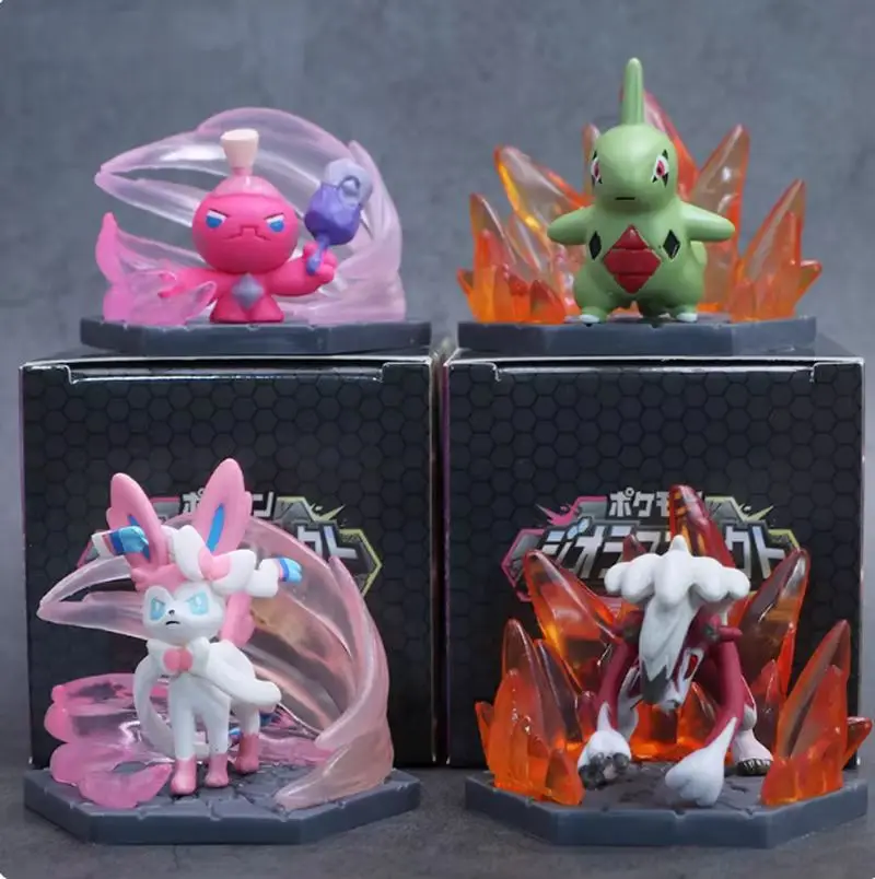New In Stock Anime Skill Scene Battle 7 Blind Box Fire Vs Ice Eevee Nine Tailed Action Figure Desk Decor Surprise Gift For Fans view 2