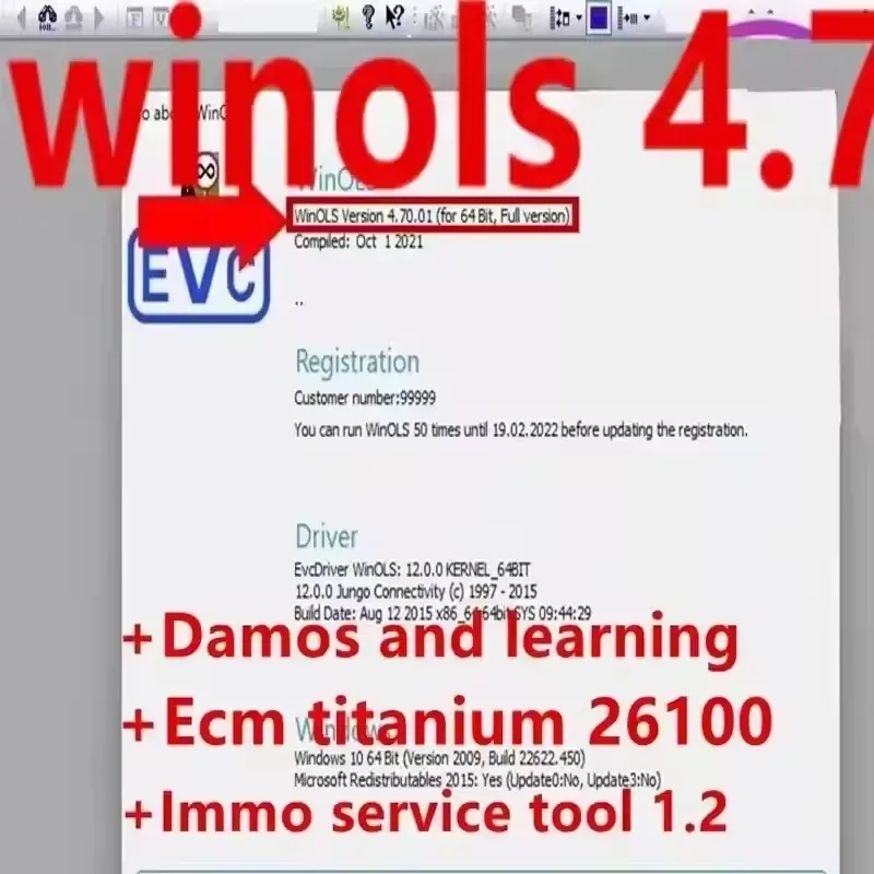 

Winols 4.7 Full Activated immo tool Windows 7 10 11 No Need Vmware Multi-language +2021 Damos +ECM TITANIUM+ IMMO SERVICE Tool