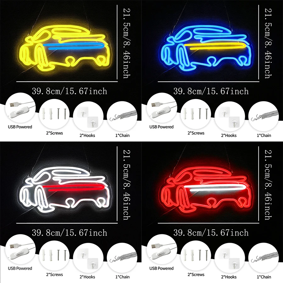 Rear Of A Vehicle Led Neon Sign Wall Decor, Used For Bedroom Game Room Club Man Cave Wall Lamp, The Best Gift For Racing Drivers