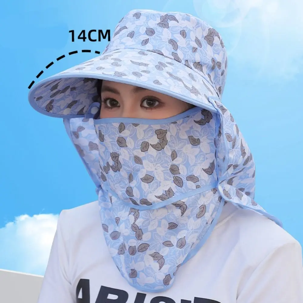 Breathable Tea Picking Cap New Women Fashion UV Protection Sun Hat Ponytail Hat Face Neck Protective Cover Agricultural Work Hat