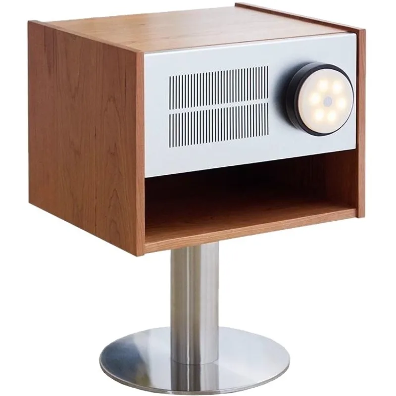 

Medieval bedside table Nordic cherry wood simple small Bauhaus retro bedroom solid wood creative extremely narrow cabinet