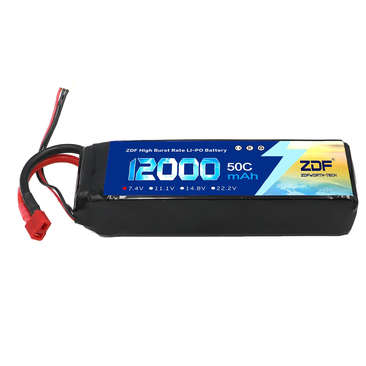 ZDF 7.4V Lipo 12000 mAh 50C 2S Lipo batterie pour RC voiture camion Buggy FPV Drone hélicoptère avion RC pièces