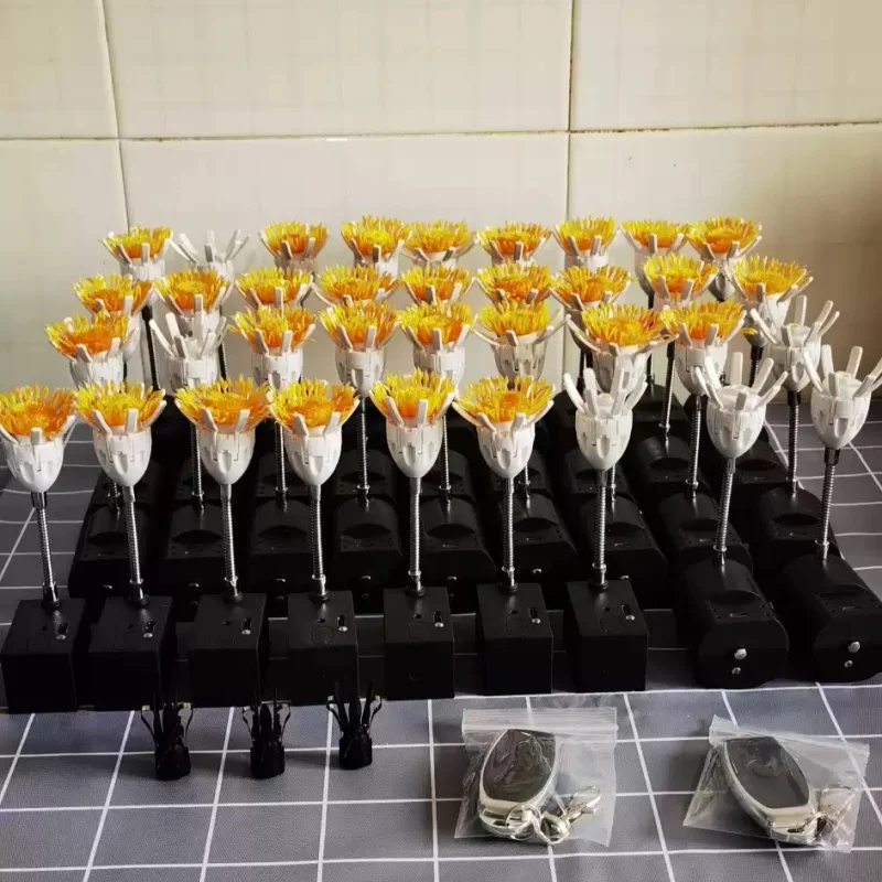 جهاز فتح وإغلاق الزهور الأوتوماتيكي 5 فولت، جهاز فتح وإغلاق البتلة الميكانيكية، فتحة وإغلاق 15 مرة في الدقيقة #1