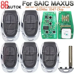 Chiave telecomando intelligente per auto senza chiave 433Mhz ID47 Chip per SAIC MAXUS D60 T60 T70 V90 G10 G20 G50 V80 D90 LDV Chiave intelligente automatica di prossimità